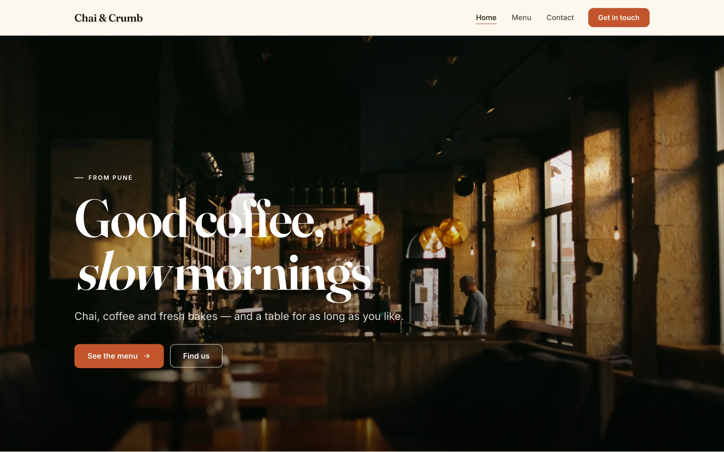 The Hearth · café design on a desktop